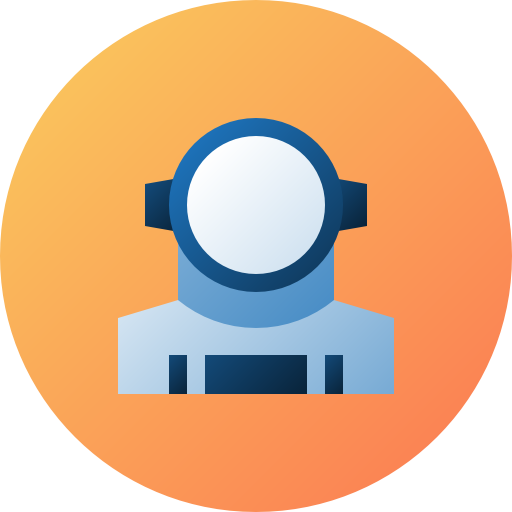 astronauta Flat Circular Gradient icono