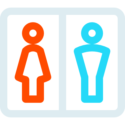 Restroom Basic Rounded Lineal Color icon