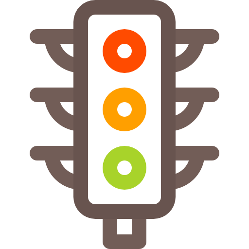 luzes de trânsito Basic Rounded Lineal Color Ícone