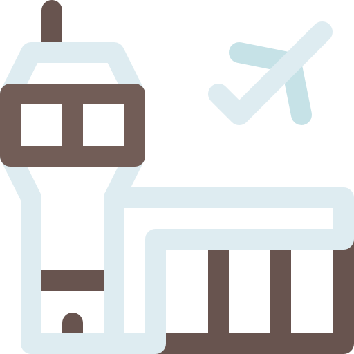 공항 Basic Rounded Lineal Color icon