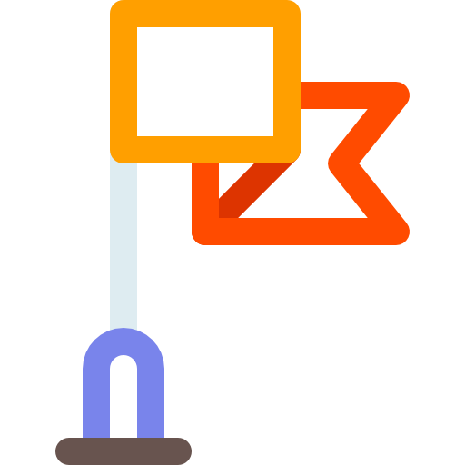 깃대 Basic Rounded Lineal Color icon
