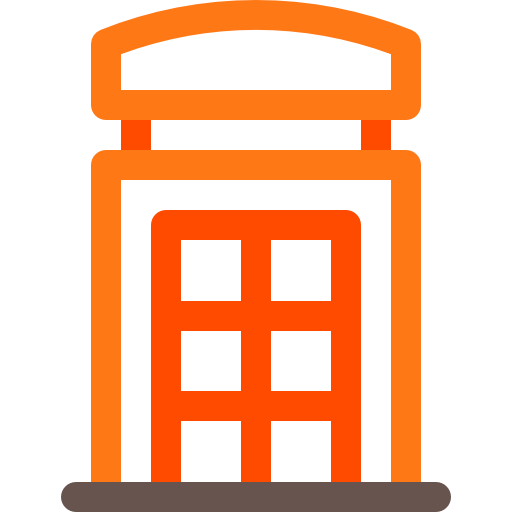 公衆電話ボックス Basic Rounded Lineal Color icon