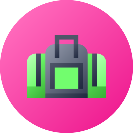 rucksack Flat Circular Gradient icon