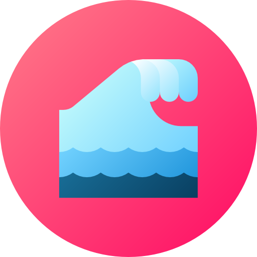 津波 Flat Circular Gradient icon