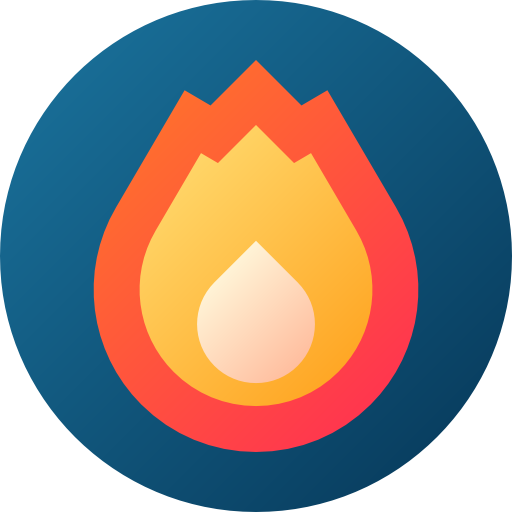 ogień Flat Circular Gradient ikona