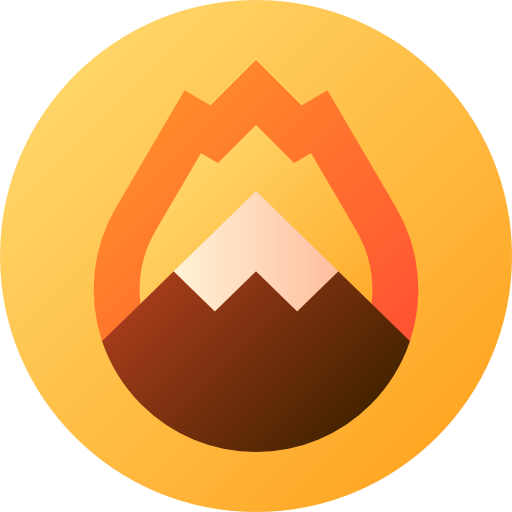 pożar lasu Flat Circular Gradient ikona