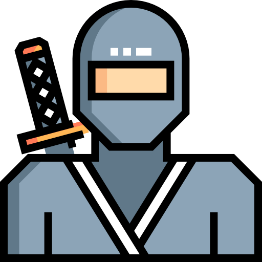 ninja Detailed Straight Lineal color icono