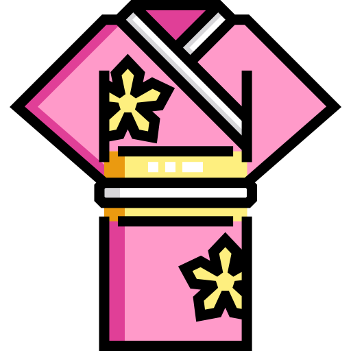 kimono Detailed Straight Lineal color icona