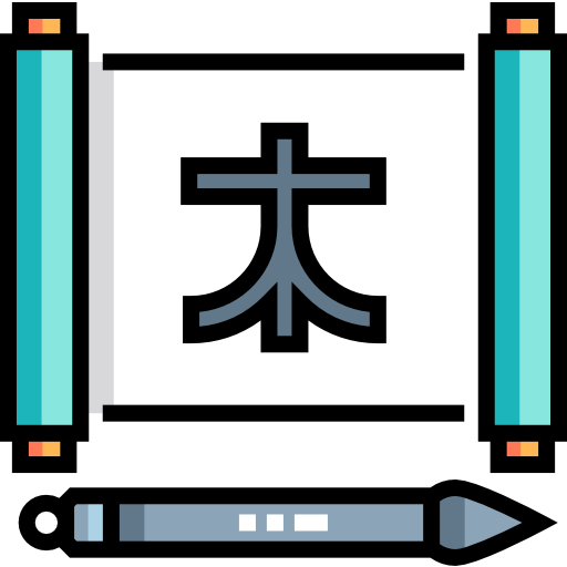 kanji Detailed Straight Lineal color icono