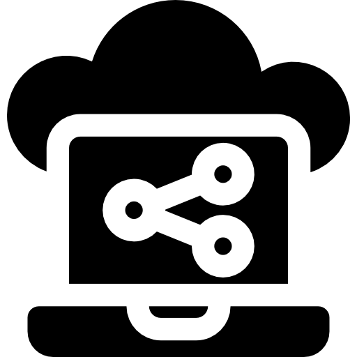 condivisione della nuvola Basic Rounded Filled icona