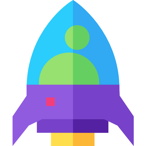 fusée Basic Straight Flat Icône