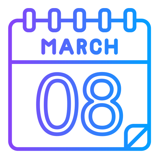 March 8 Generic gradient outline icon