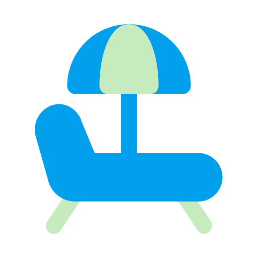 silla de playa Generic color fill icono