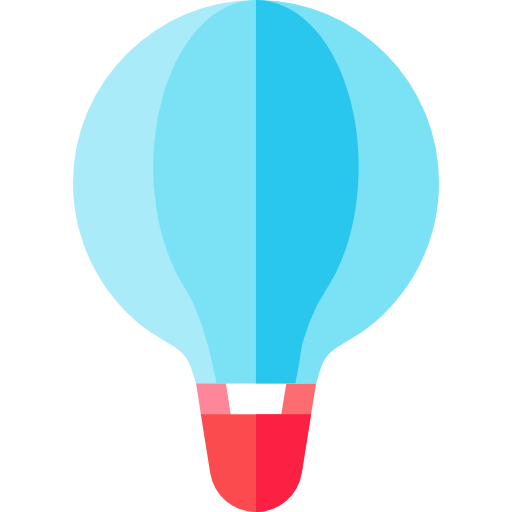 Hot air balloon Basic Straight Flat icon