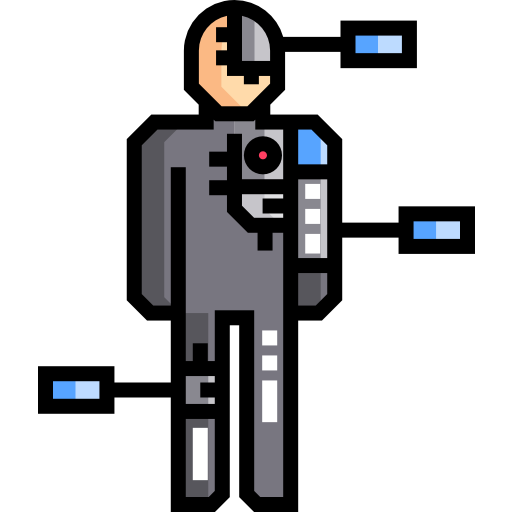 cyborg Detailed Straight Lineal color ikona