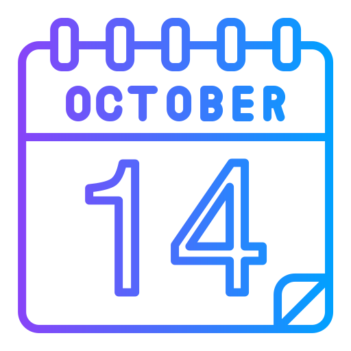 October 14 Generic gradient outline icon