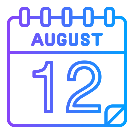 August 12 Generic gradient outline icon
