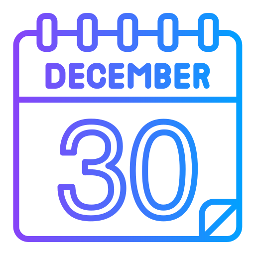 30. dezember Generic gradient outline icon