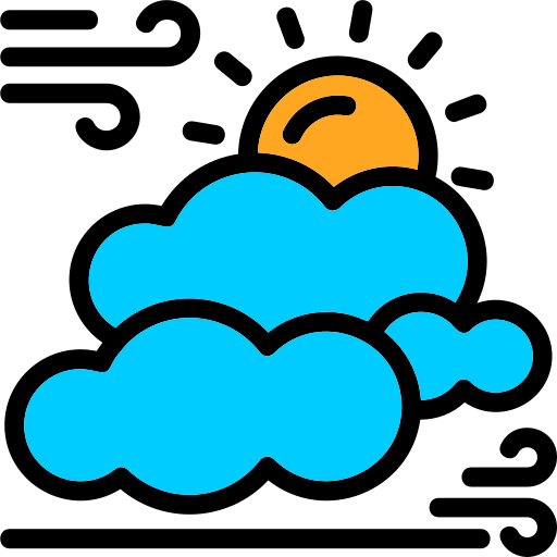 太陽と雲 Generic color lineal-color icon