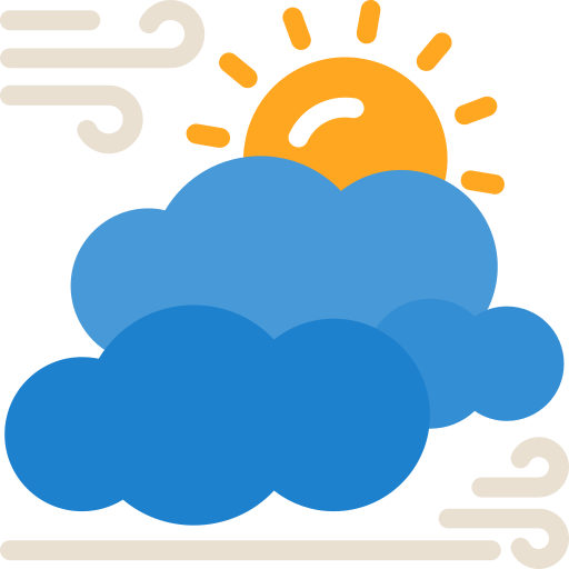 Sun and cloud Generic color fill icon