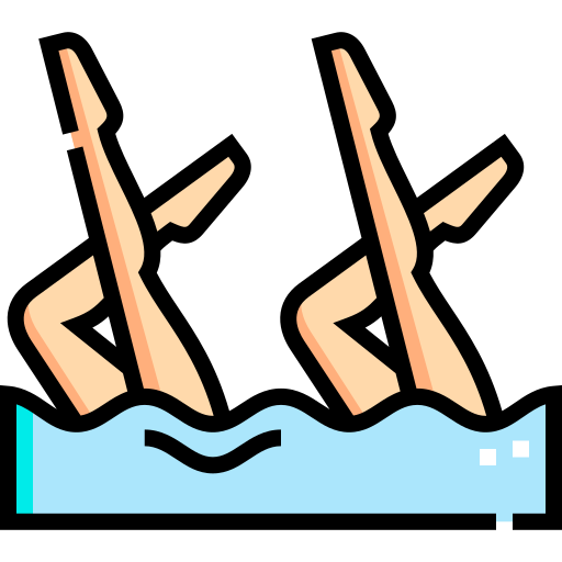 Synchronized swimming Detailed Straight Lineal color icon