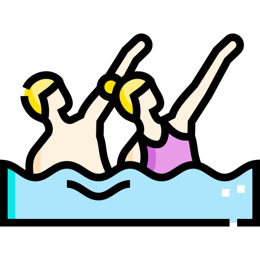 Synchronized swimming Detailed Straight Lineal color icon