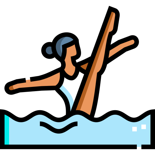 Synchronized swimming Detailed Straight Lineal color icon