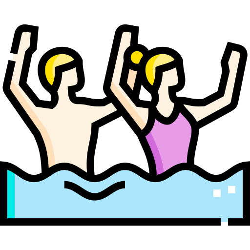 natación sincronizada Detailed Straight Lineal color icono
