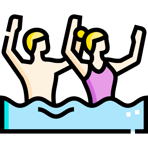 Synchronized swimming Detailed Straight Lineal color icon