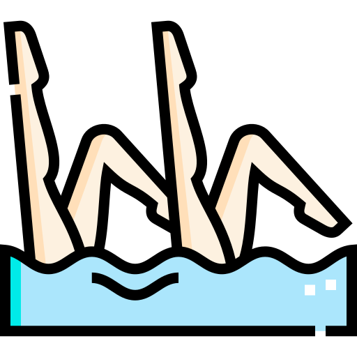 natación sincronizada Detailed Straight Lineal color icono