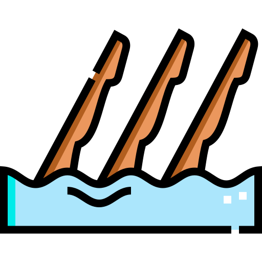 nuoto sincronizzato Detailed Straight Lineal color icona