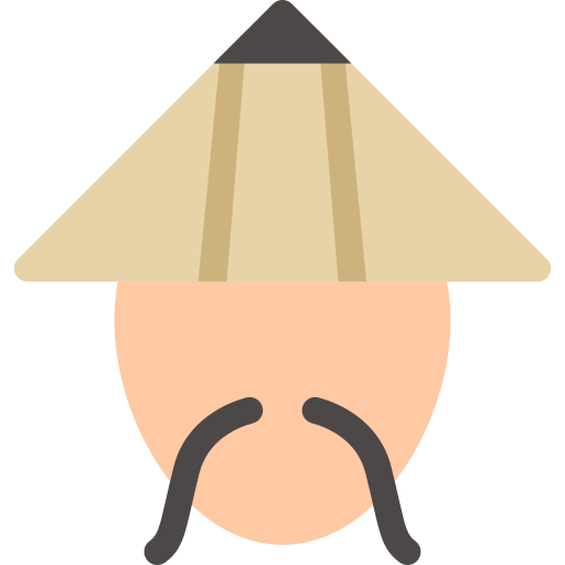 sombrero de bambú Generic color fill icono