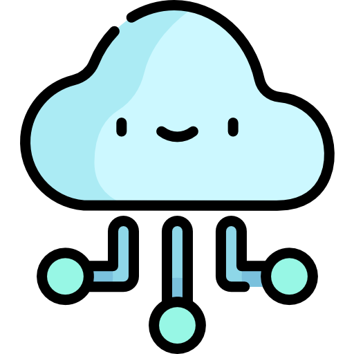 cloud computing Kawaii Lineal color icoon