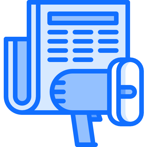 Newspaper Coloring Blue icon