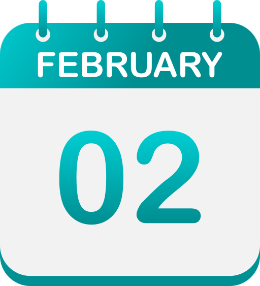 February 2 Generic gradient fill icon