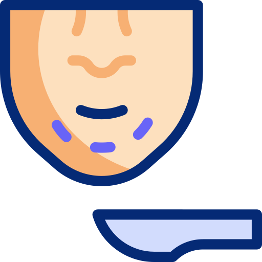 턱 윤곽 Basic Accent Lineal Color icon