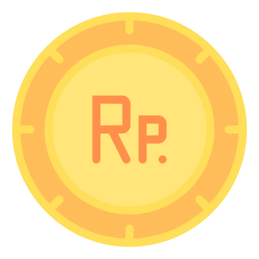 moneta rupii indonezyjskiej Generic color fill ikona