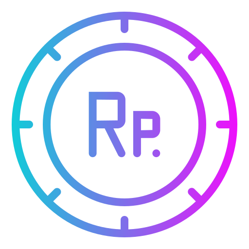 Indonesian rupiah coin Generic gradient outline icon