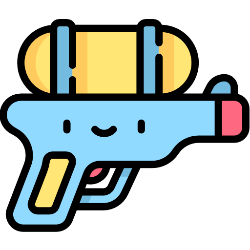 pistola ad acqua Kawaii Lineal color icona