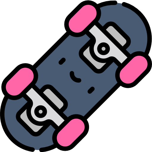 Skateboard Kawaii Lineal color icon