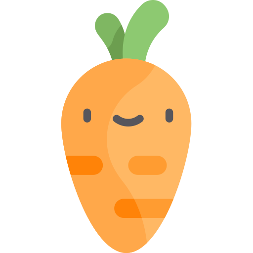 zanahoria Kawaii Flat icono
