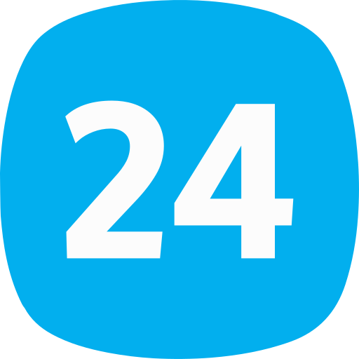 Number 24 Generic color fill icon