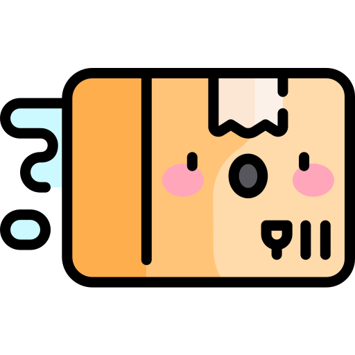 scatola di spedizione Kawaii Lineal color icona