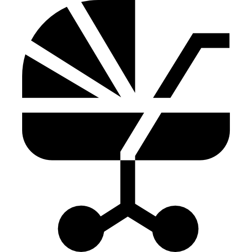 kinderwagen Basic Straight Filled icon