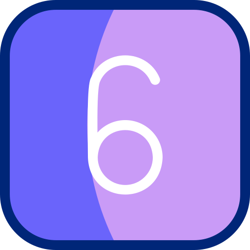 sześć Basic Accent Lineal Color ikona