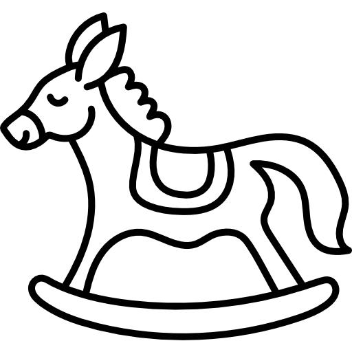 schaukelpferd Hand Drawn Black icon