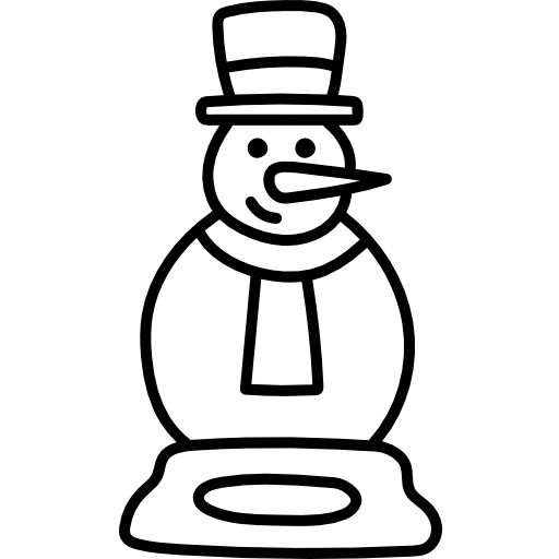 monigote de nieve Hand Drawn Black icono