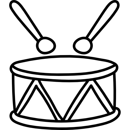 tamburo Hand Drawn Black icona