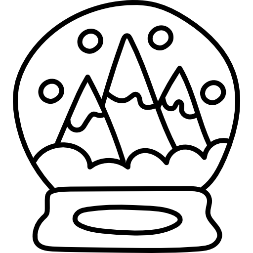 globo de nieve Hand Drawn Black icono
