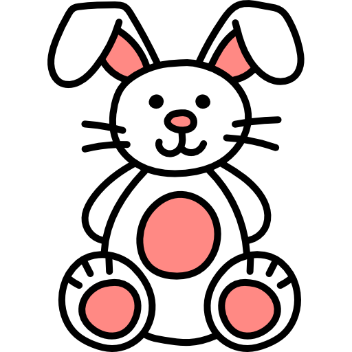 królik Hand Drawn Color ikona